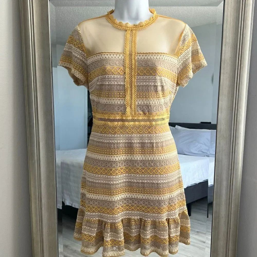 FRANCESCA'S Molly Lace Sheath Dress Size L